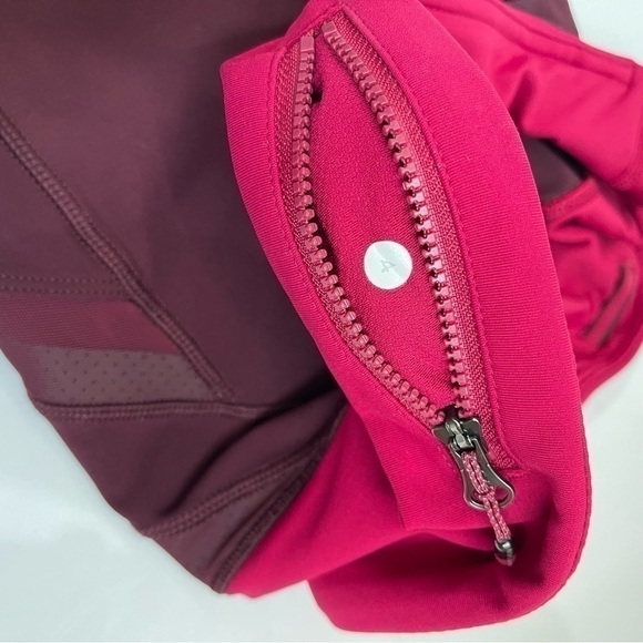 Lululemon Illumina Run Crop Bordeaux Drama Bumble berry Mesh Size 4 - Picture 9 of 9